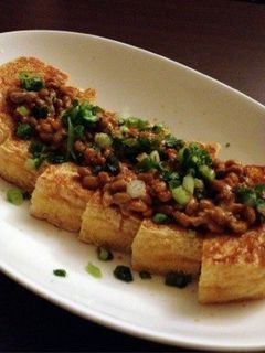 5分でおつまみこんがり油揚げ納豆がけ★-レシピのメイン写真