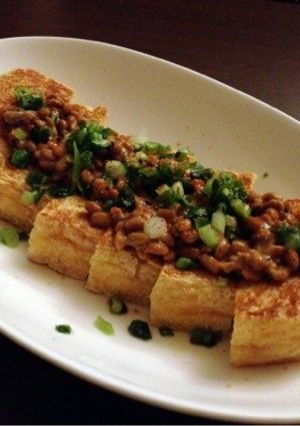 5分でおつまみこんがり油揚げ納豆がけ★-レシピのメイン写真
