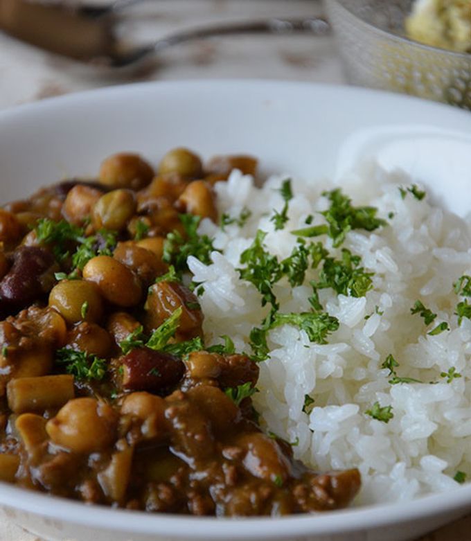 大豆とゴボウと挽肉の薬膳風カレー-レシピのメイン写真
