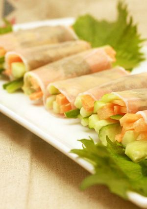 食感がたまらない☆簡単生ハム巻サラダ-レシピのメイン写真