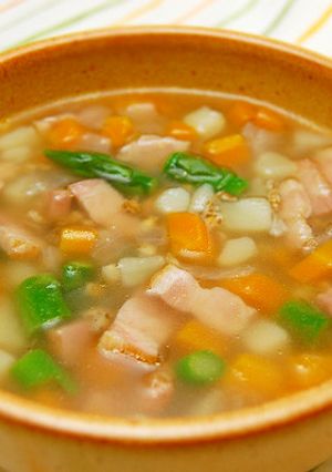白だし┃簡単プチプチ楽しい♪もち麦の野菜スープ♪-レシピのメイン写真