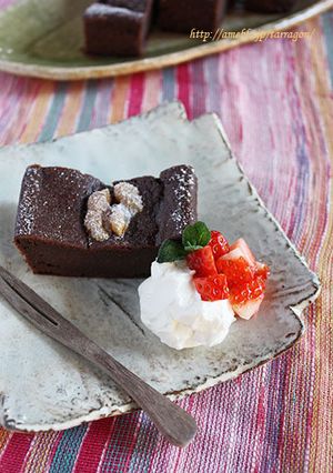 板チョコ1枚バターなし豆腐ガトーショコラ-レシピのメイン写真