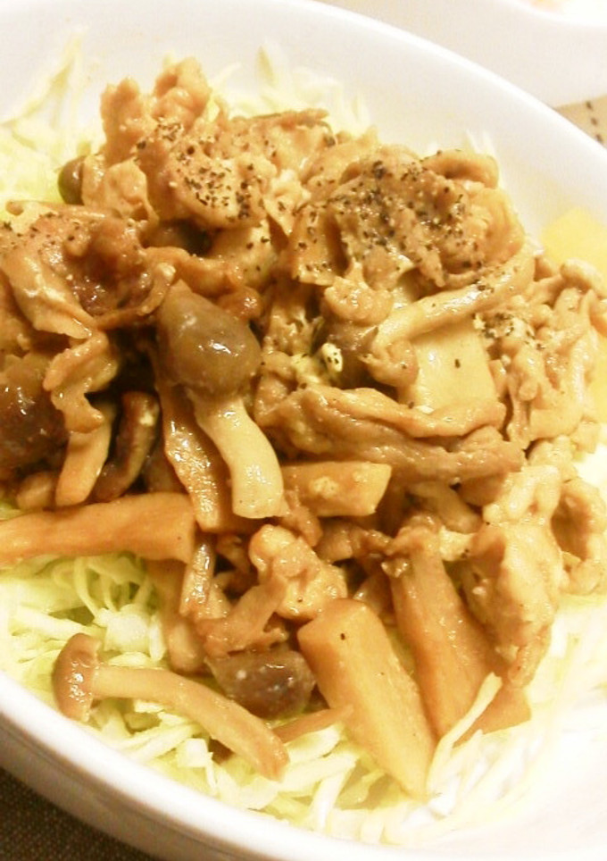 豚こまとしめじエリンギのオイスター炒め-レシピのメイン写真