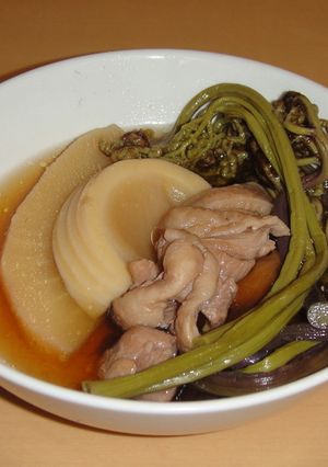 [簡単]蕨と筍と鶏肉の煮物-レシピのメイン写真