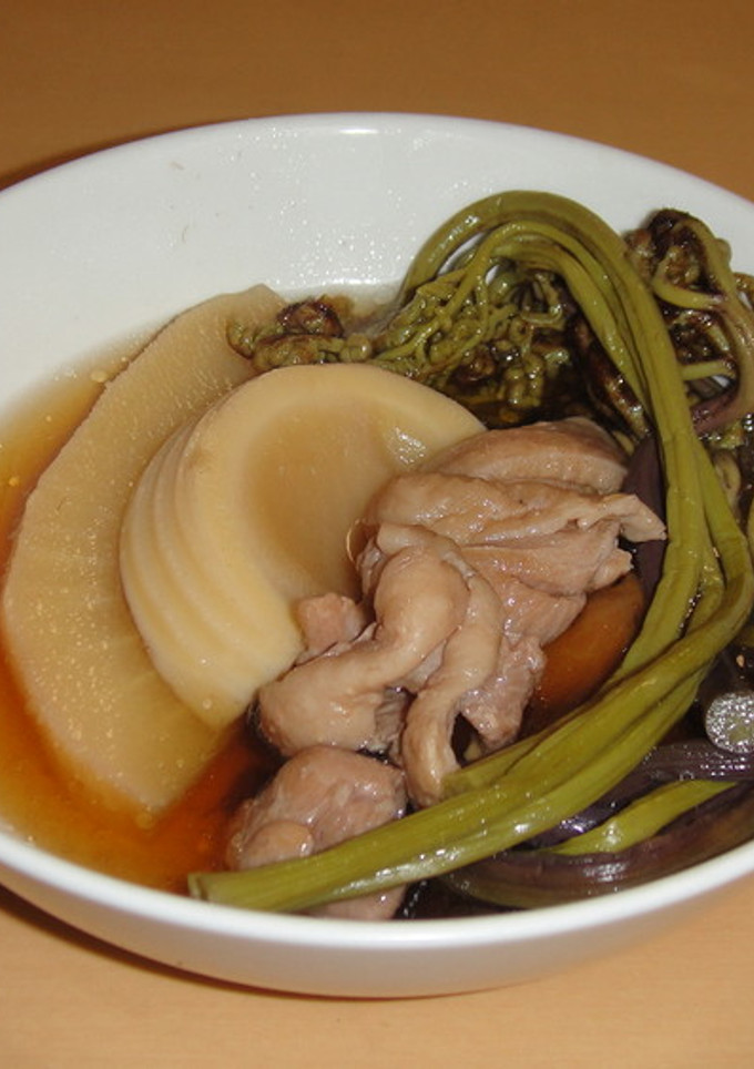 [簡単]蕨と筍と鶏肉の煮物-レシピのメイン写真