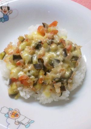 離乳食☆茄子とトマトと玉ねぎのドリア風-レシピのメイン写真