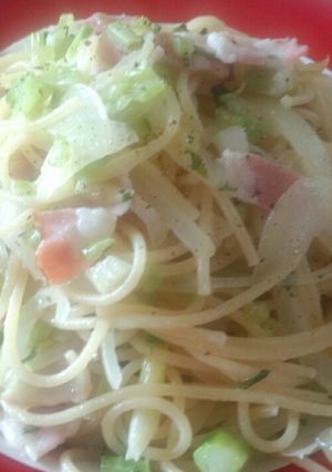 簡単大根の葉とベーコンのパスタ-レシピのメイン写真