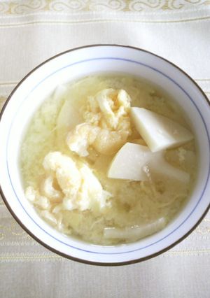 たけのことふわふわたまごの味噌汁-レシピのメイン写真
