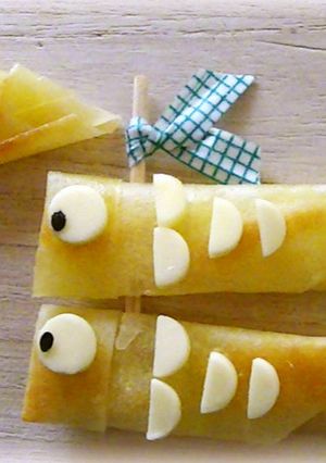 簡単キャラ弁おかず：春巻きでこいのぼり-レシピのメイン写真