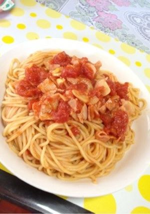 シンプル！ベーコントマトパスタ。-レシピのメイン写真