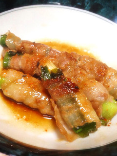簡単☆甘旨☆長ネギの豚バラ照り焼き巻き-レシピのメイン写真