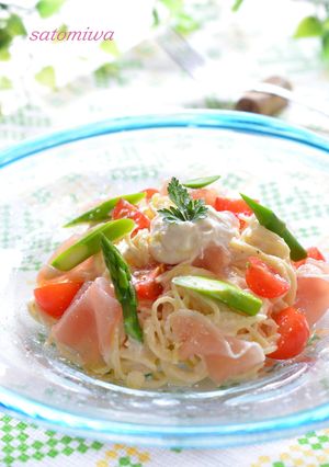 ツナクリームのトマト＆生ハム冷製パスタ☆-レシピのメイン写真