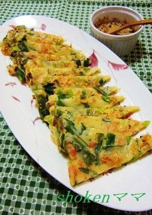 もっちり美味しい♪ニラと干しエビのチヂミ-レシピのメイン写真