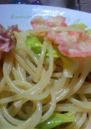 ペペロンチ～ノ　キャベツとベーコン（鯨）-レシピのメイン写真