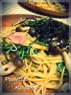 水菜ときのこのパスタ-レシピのメイン写真