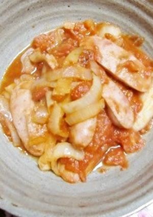玉ねぎとフランクフルトの♥トマト煮込み-レシピのメイン写真