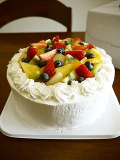 簡単!フルーツデコレーションケーキ♪-レシピのメイン写真