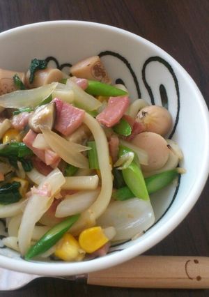 野菜たっぷり☆幼児と食べる焼きうどん-レシピのメイン写真