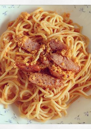 簡単ナポリタン風カルボナーラ-レシピのメイン写真