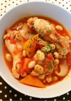 炊飯器で！鶏手羽元（鶏肉）のトマト煮♪-レシピのメイン写真