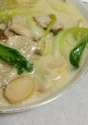 チンゲン菜と豚バラのクリーム煮-レシピのメイン写真