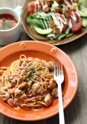 チキントマトクリーム♡パスタ-レシピのメイン写真