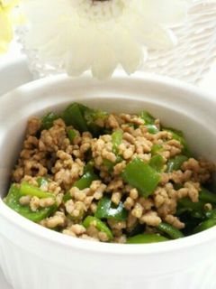 簡単☆豚ミンチとピーマンのカレー風味炒め-レシピのメイン写真