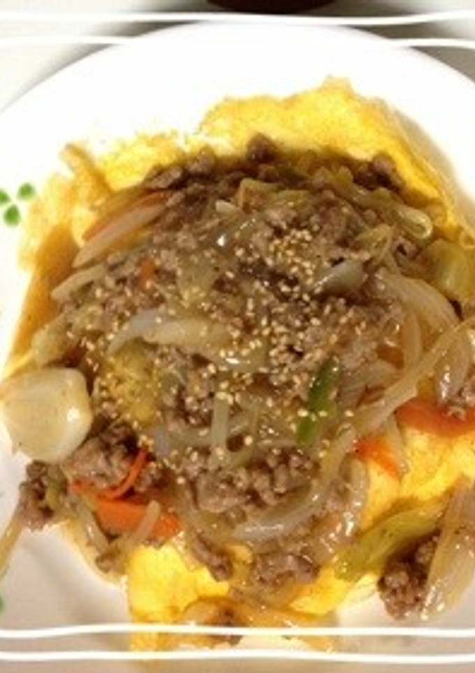 ひき肉と野菜の和風あんかけごはん-レシピのメイン写真
