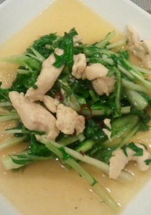 水菜とササミの簡単☆ペペロンチーノ-レシピのメイン写真