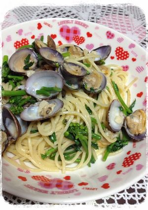 ☆摘み菜inボンゴレパスタ☆-レシピのメイン写真