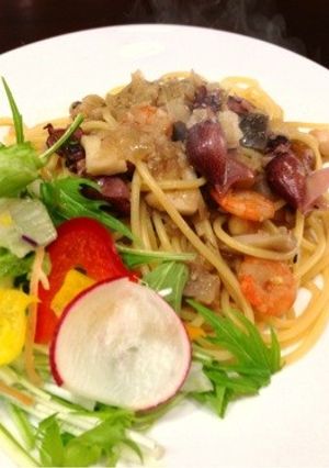 【簡単】ホタルイカとサラダのパスタ-レシピのメイン写真
