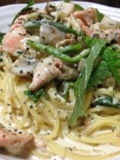 サーモンとほうれん草のクリームパスタ♡-レシピのメイン写真