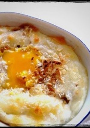 卵がとろ〜っ♡温玉風？！カレー餅ドリア-レシピのメイン写真