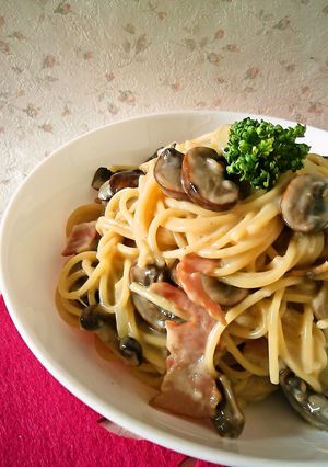 ブラウンマッシュルームのクリームパスタ-レシピのメイン写真