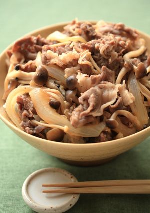 レンチン！ヘルシーのこ牛丼-レシピのメイン写真
