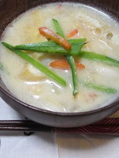 シャキシャキ豆乳味噌汁-レシピのメイン写真