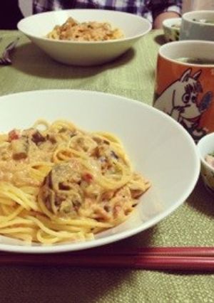 トマト煮リメイク♡濃厚クリームパスタ-レシピのメイン写真