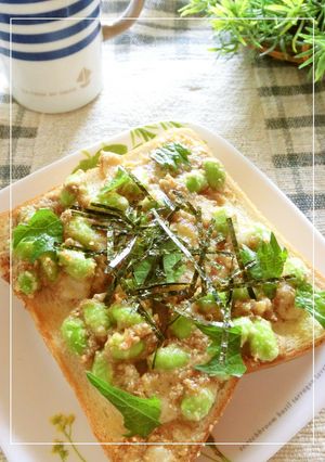 ☆枝豆ゴロゴロ☆　胡麻風味和トースト-レシピのメイン写真