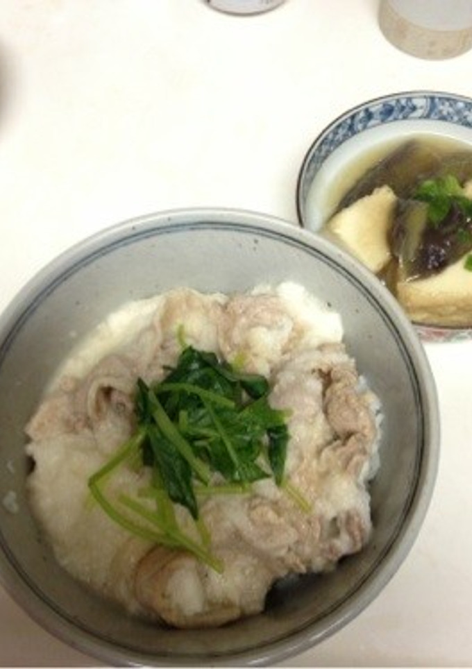 豚とろろ丼＋一品-レシピのメイン写真