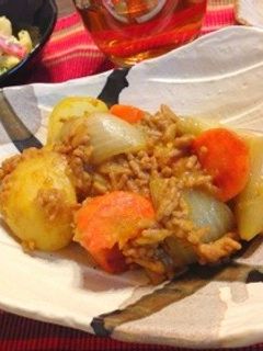 じゃがいもと挽肉のカレー炒め煮♡-レシピのメイン写真
