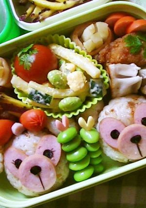 簡単キャラ弁：ダッフィーとシェリーメイ-レシピのメイン写真
