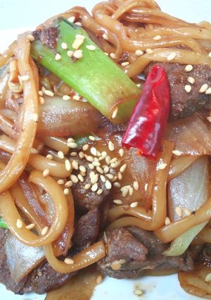 ﾌﾗｲﾊﾟﾝ1つで ”焼肉” 焼きうどん-レシピのメイン写真