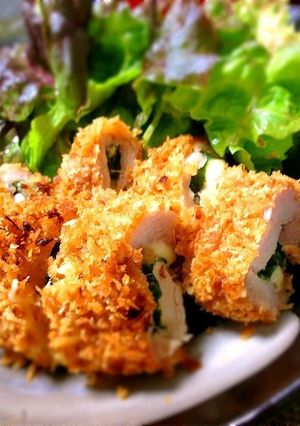 鶏もも肉のﾁｰｽﾞ大葉巻き-レシピのメイン写真