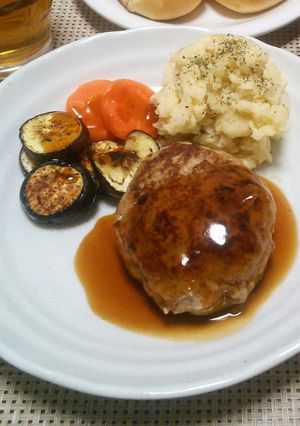 フワフワ　レンコンの蒸し焼和風ハンバーグ-レシピのメイン写真