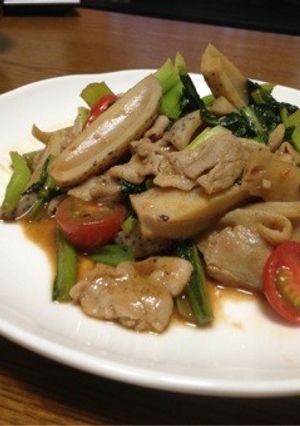 豚肉とれんこんと小松菜のオイスター炒め♬-レシピのメイン写真