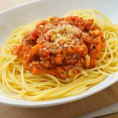 A picture of さば缶deミートソース風パスタ.
