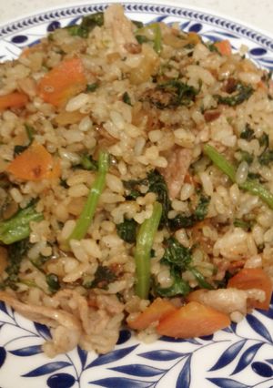 わさび菜とほうれん草のチャーハン-レシピのメイン写真