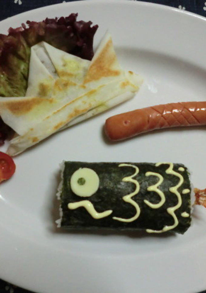 鯉のぼりのデコ巻きずし-レシピのメイン写真