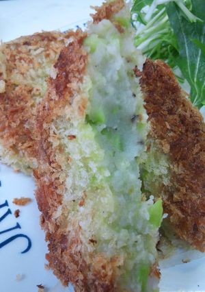メイン　そら豆とエビの揚げないコロッケ！-レシピのメイン写真