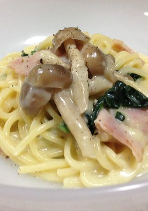 簡単にほうれん草のクリームパスタ-レシピのメイン写真